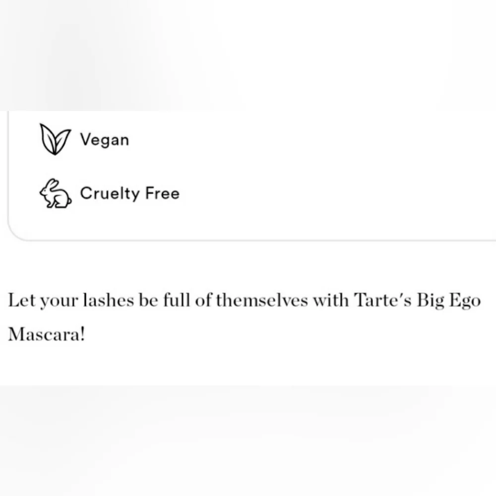TARTE BIG EGO VEGAN VOLUMIZING MASCARA.
